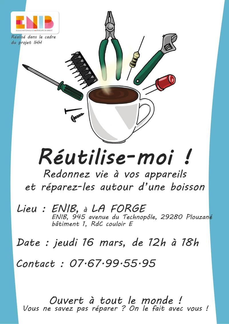 Affiche A4 du projet IHH « Réutilise-moi ! »